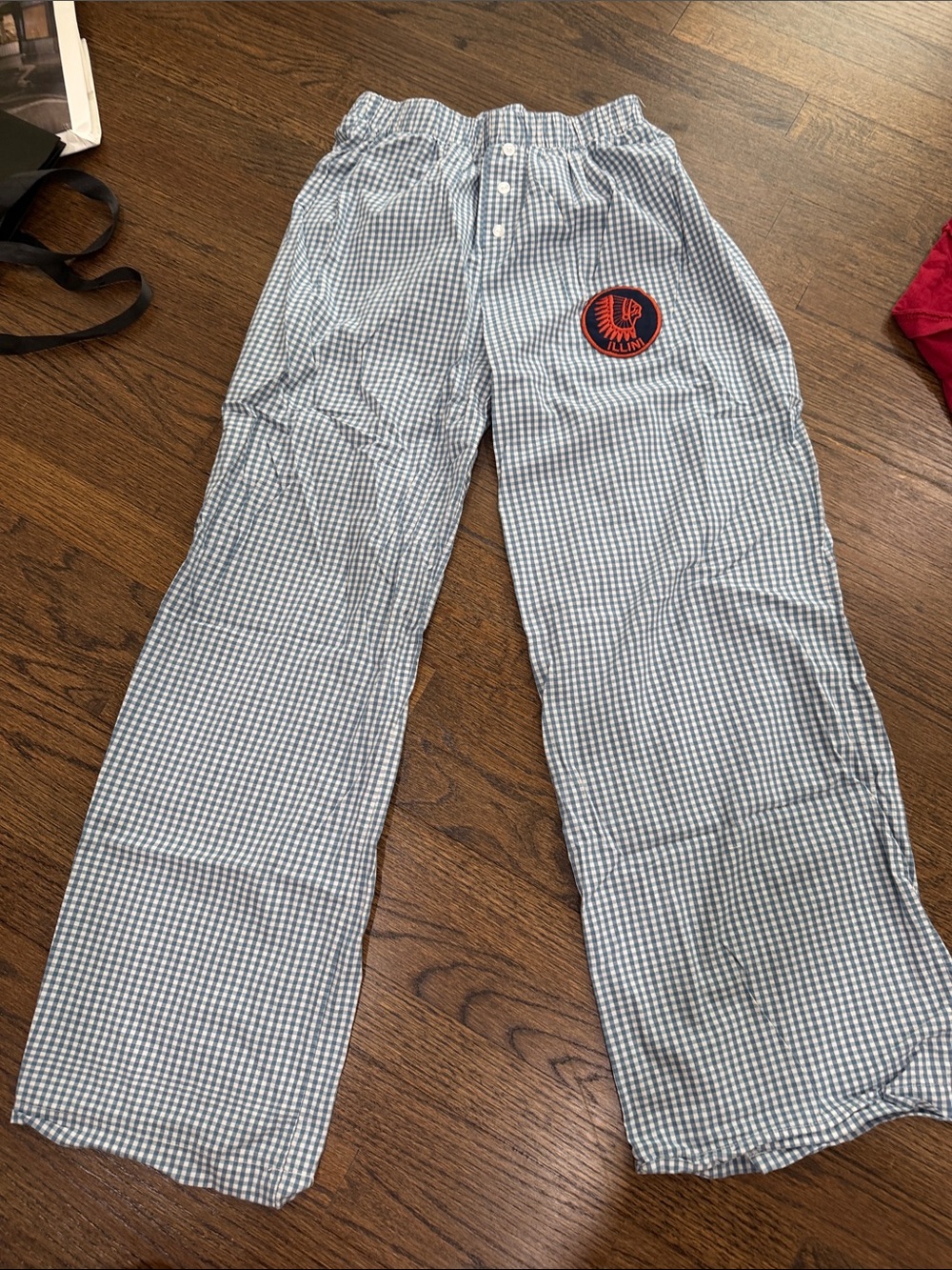University of Illinois Blue Seersucker Lounge Pants with Illini patch